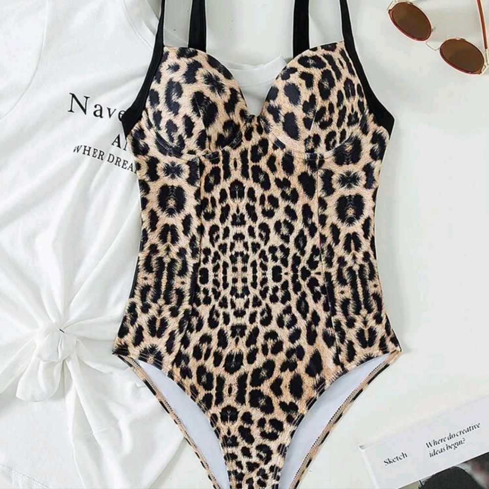 Leopard One Piece Bathing Suit